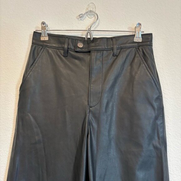 Levi's Size 27 Math Club Vegan Leather Trousers Black Pants - Picture 6 of 9